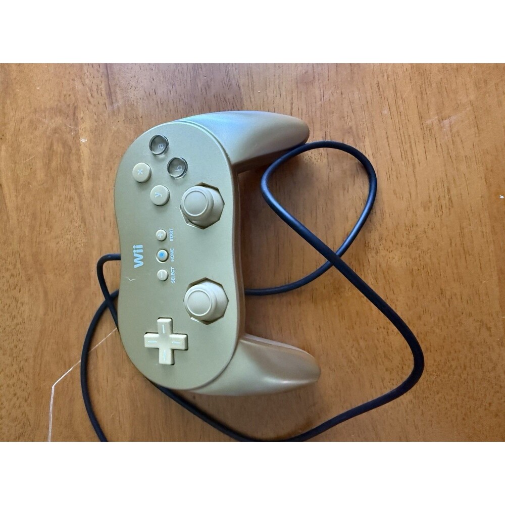 Official OEM Nintendo Wii Classic Pro Controller Gold RVL-005 Tested - Authentic